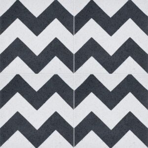 black, white polished sierra tiles